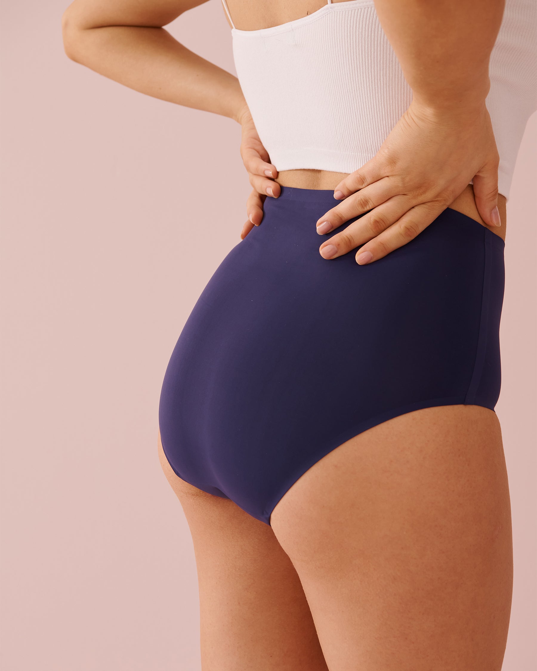 Back of the purple high waist bikini period panty – NEWEX