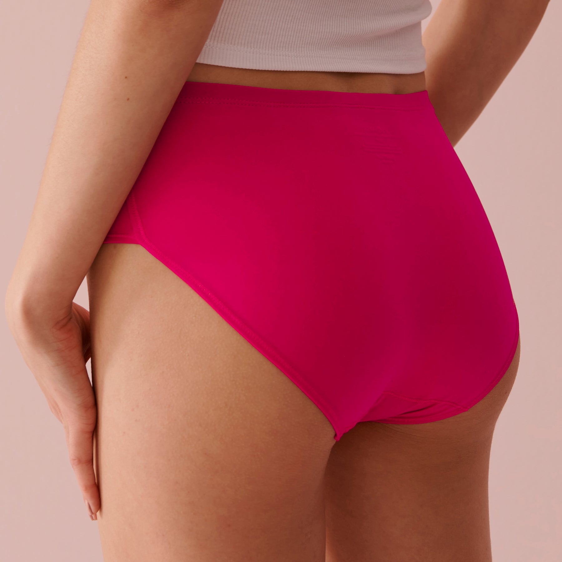 Back of the pink hiphugger period panty – NEWEX