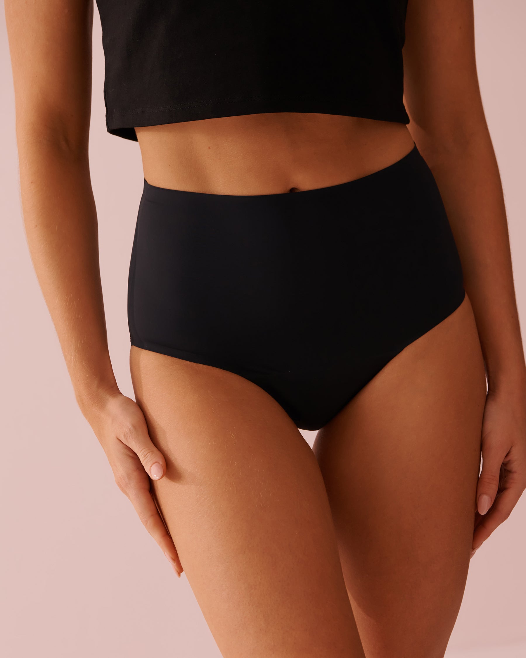 High Waist Bikini Period Panty - Black