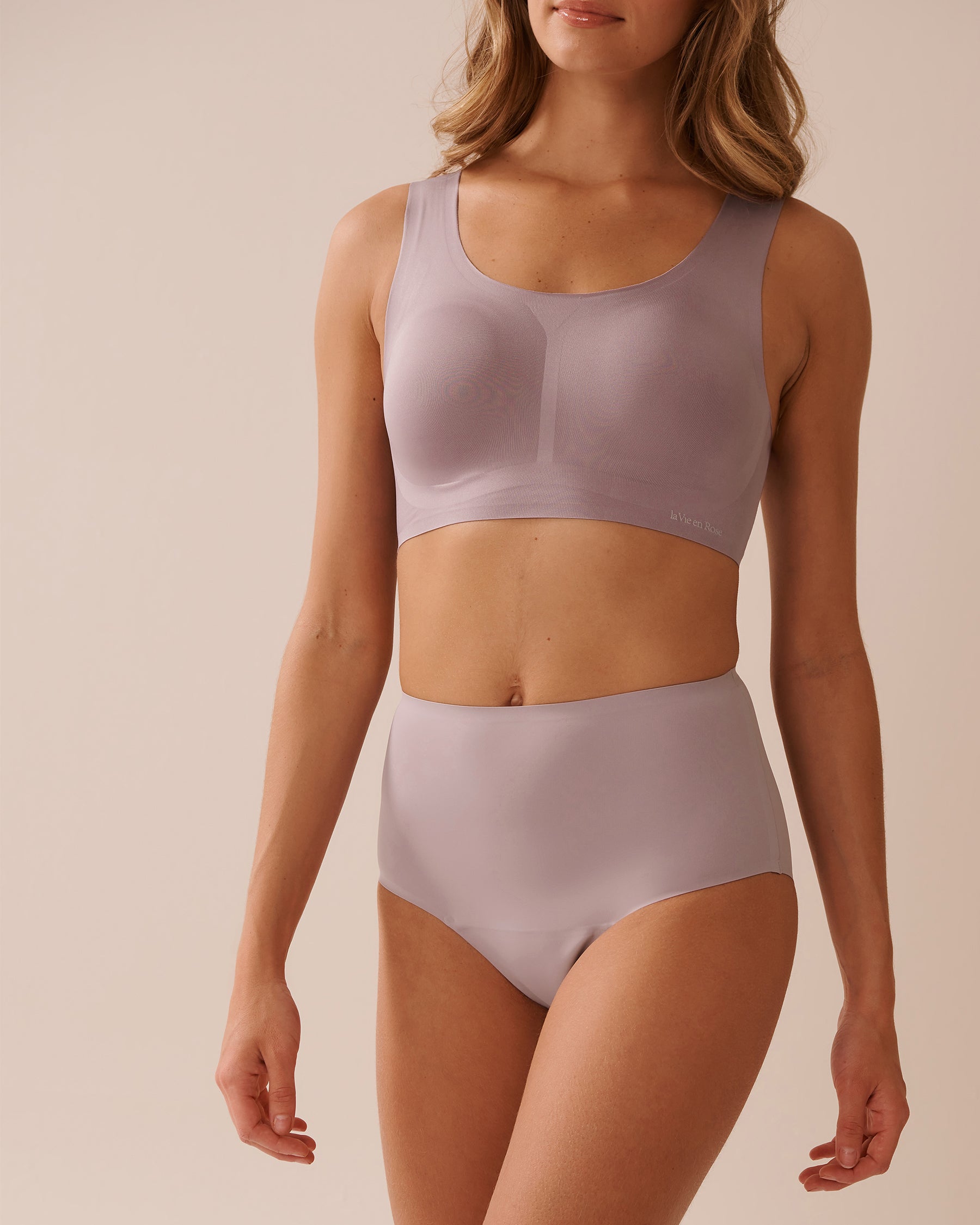Culotte menstruelle coupe bikini taille haute - Gris-Rose