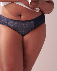 Front of the dark blue hiphugger period panty – NEWEX