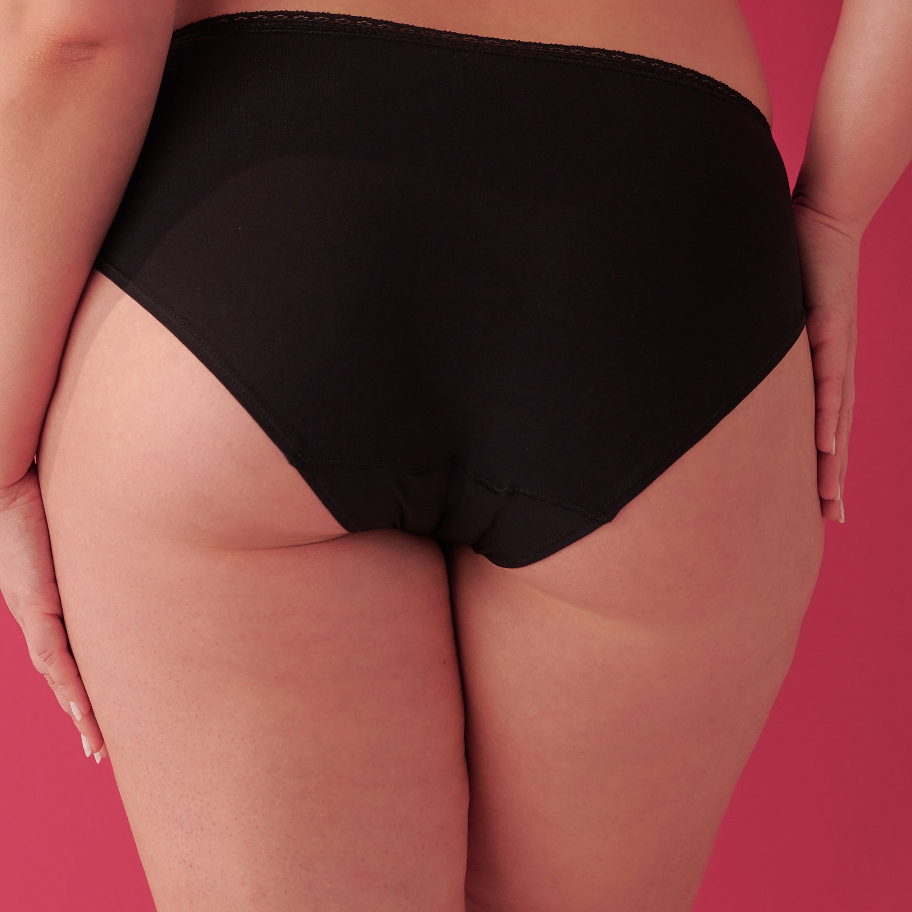 Back of the black hiphugger period panty – NEWEX