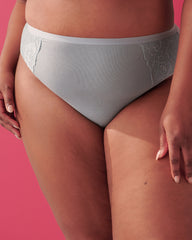 Front of the blue high waist bikini period panty - NEWEX